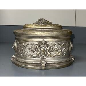 Elegant Gold Hinged Box Large and Heavy  Top quality
